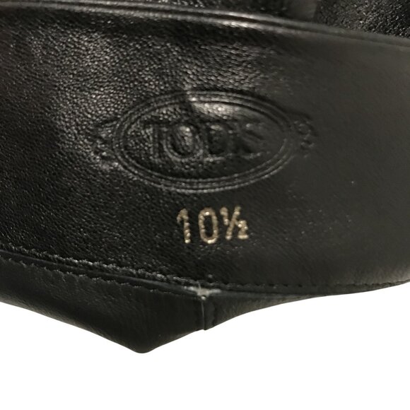 TODS Womens 10.5 Soft Black Leather Knee-High Boots Pull On main image 9